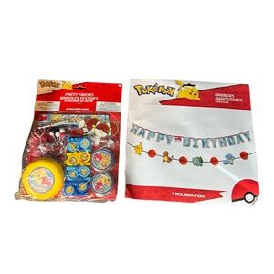 Pokemon Pikachu Party Favors 48pcs And 2 Pcs Banners New